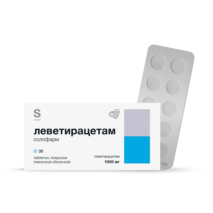 Фото Препарат Леветирацетам солофарм Таблетки 1000 мг №30 - Solopharm