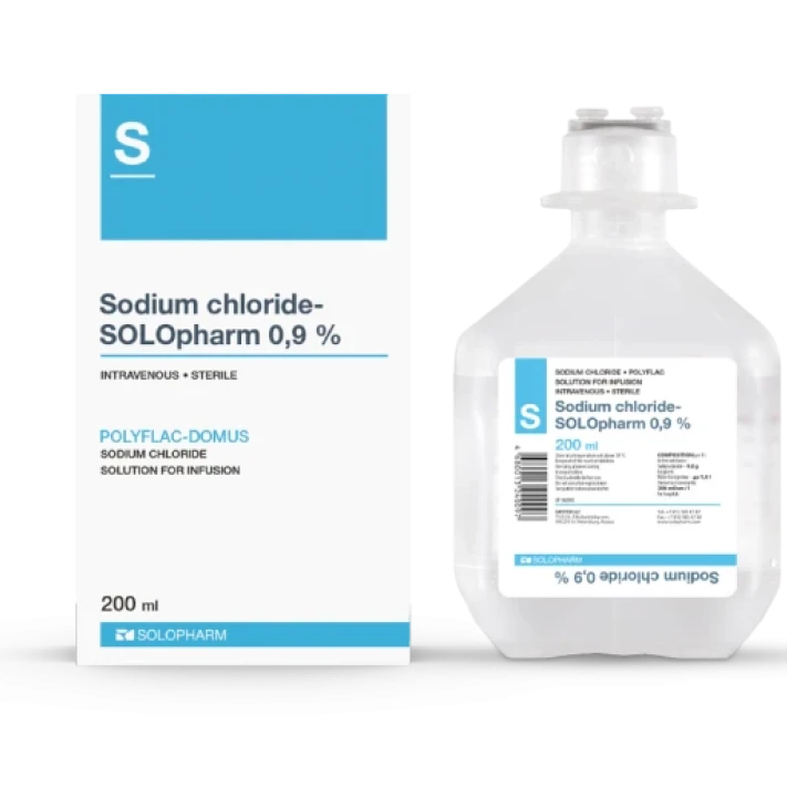 Photo Product Sodium chloride – SOLOpharm 0.9% PoliFlac 200 ml - Solopharm