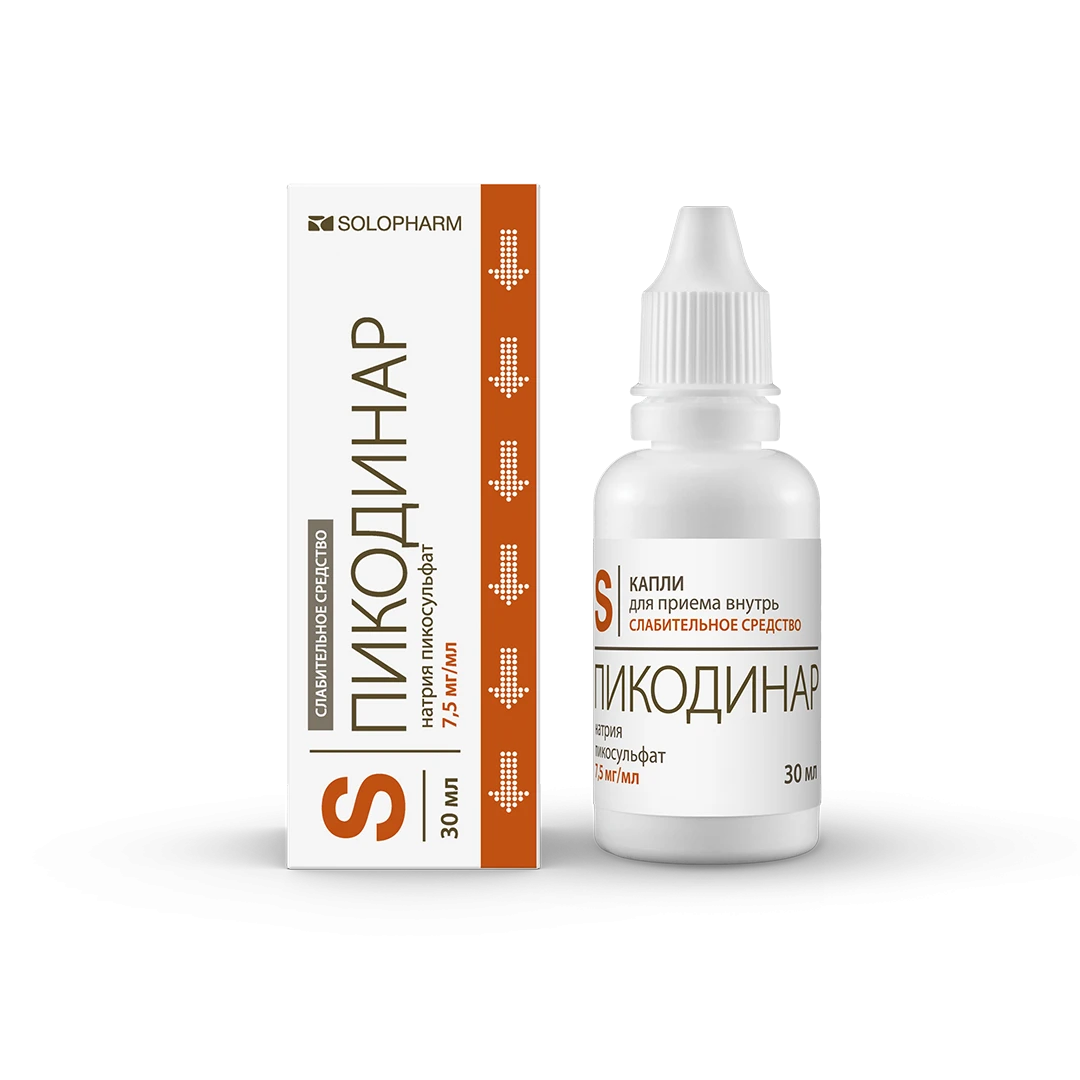 Фото Препарат Пикодинар Капли 7,5 мг/мл 30 мл - Solopharm