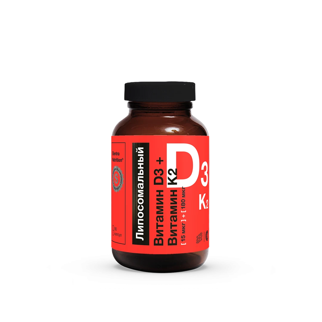 Фото Препарат Elentra Nutrition Липосомальный витамин D3+K2 Капсулы №60 - Solopharm
