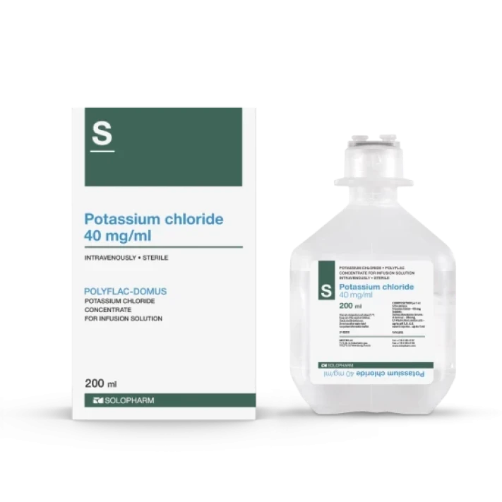 Photo Product Potassium chloride 40 mg/ml PolyFlac 100 ml - Solopharm