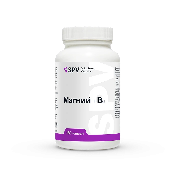 Фото Препарат SPV Магний + Витамин В6 капсулы №180 - Solopharm