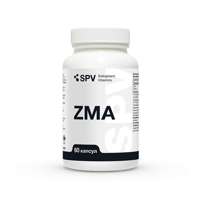 Фото Препарат SPV ZMA: Цинк + Магний + В6 капсулы №60 - Solopharm