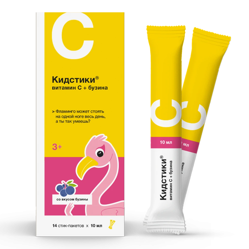 Фото Препарат Кидстики® Витамин С + Бузина - Solopharm